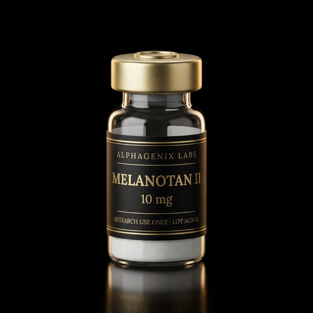 Melanotan II 10 mg research vial, labelled research use only