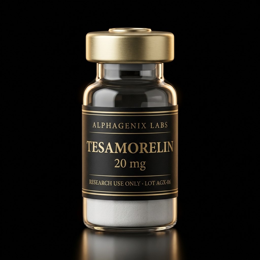 Tesamorelin 20 mg research vial, labelled research use only